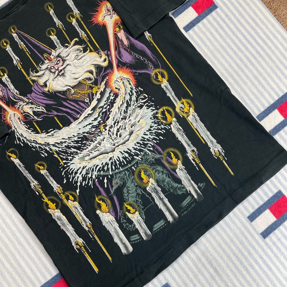 Vintage 1994 Liquid Blue Wizard Double Sided AOP all over print tee shirt - Picture 13 of 16